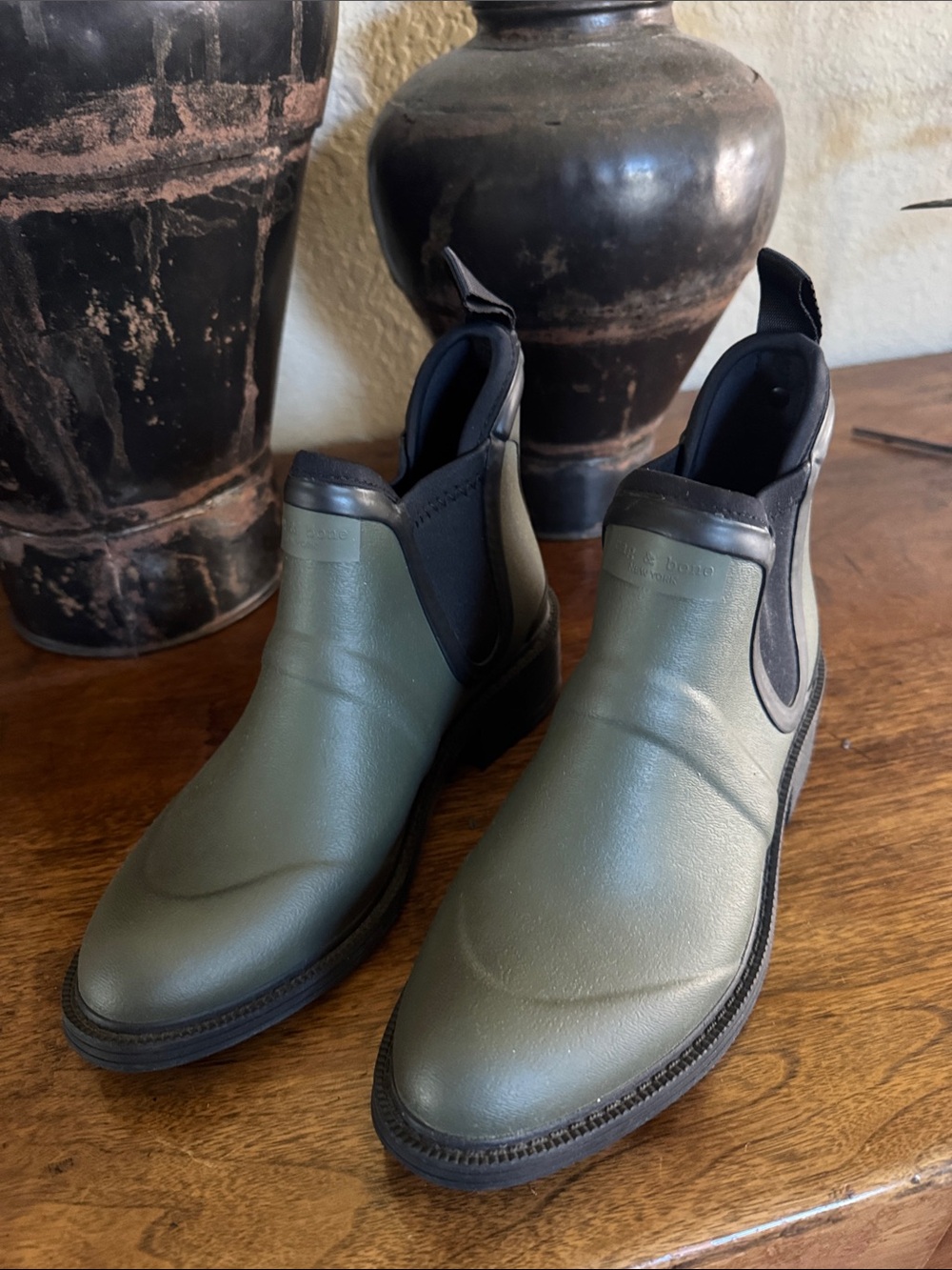 Rag & Bone Military Green rain boots